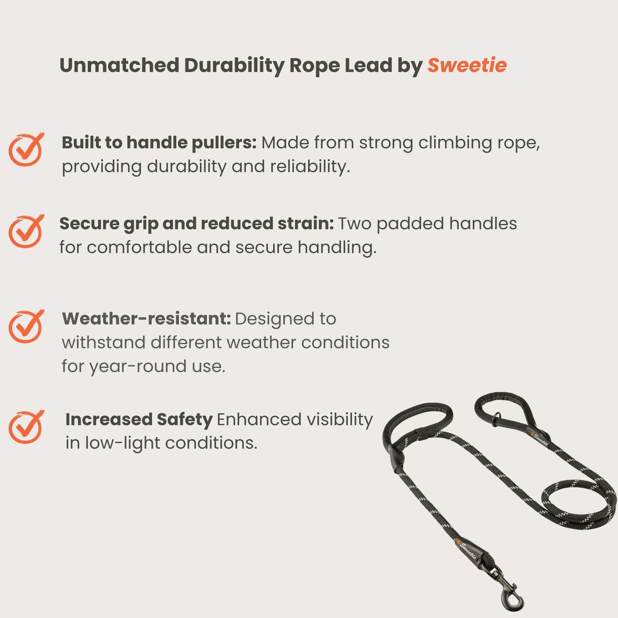 Black Rope Lead - Sweetie