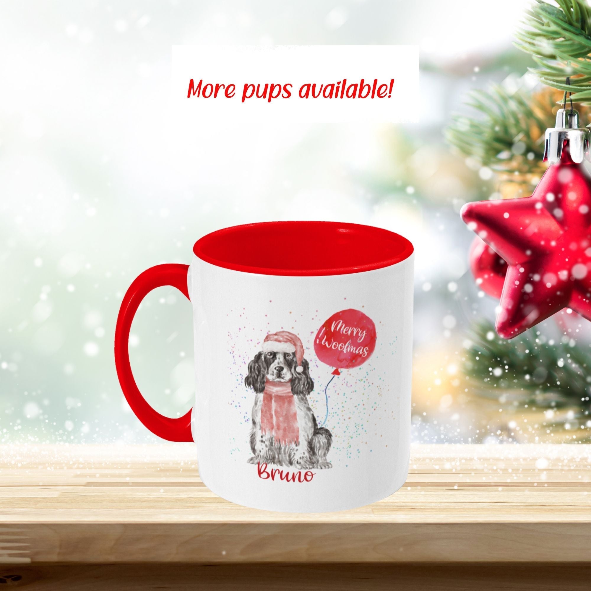 Personalised Christmas Mug Dog Balloon - Sweetie