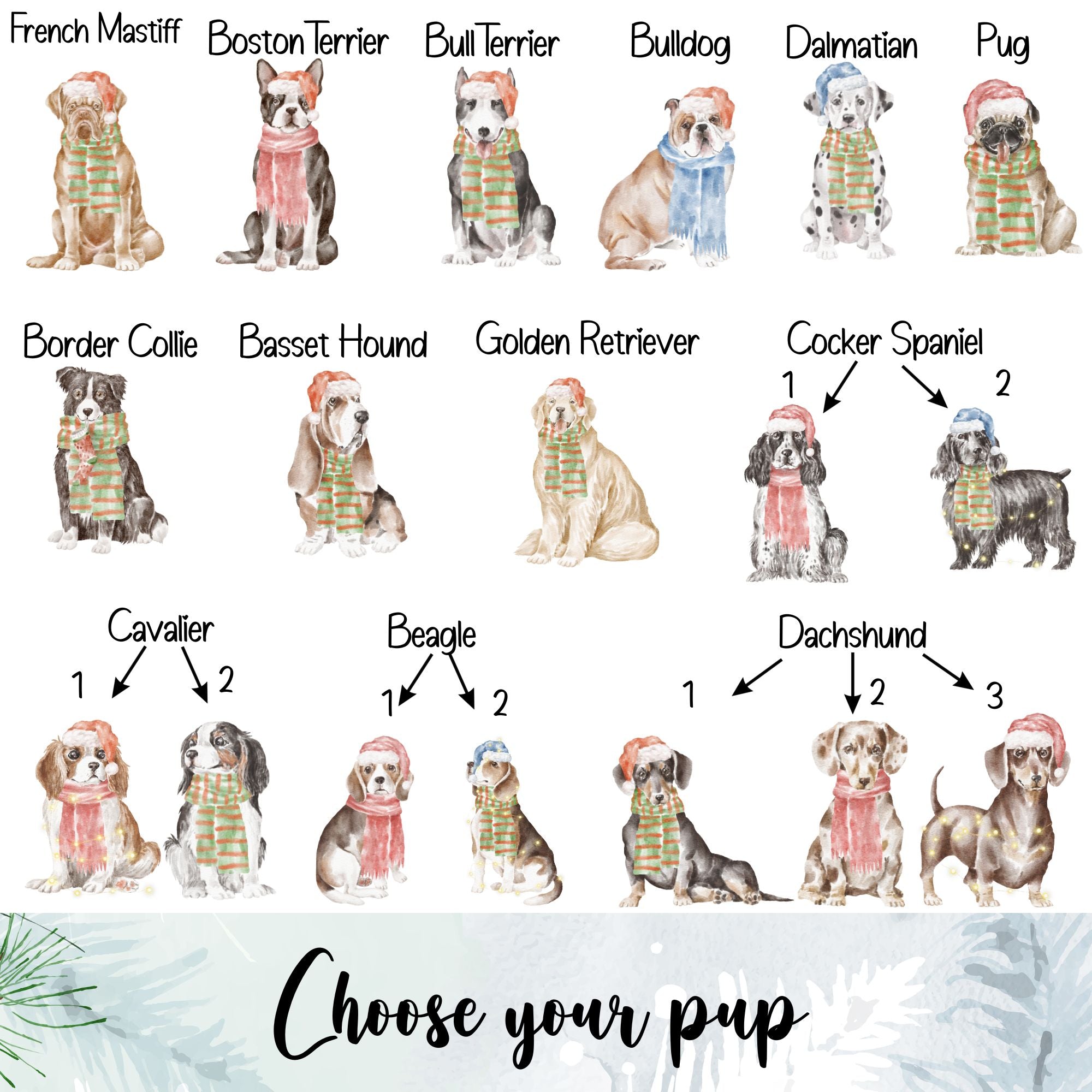 Personalised Dog Name & Door Christmas Mu - Sweetie