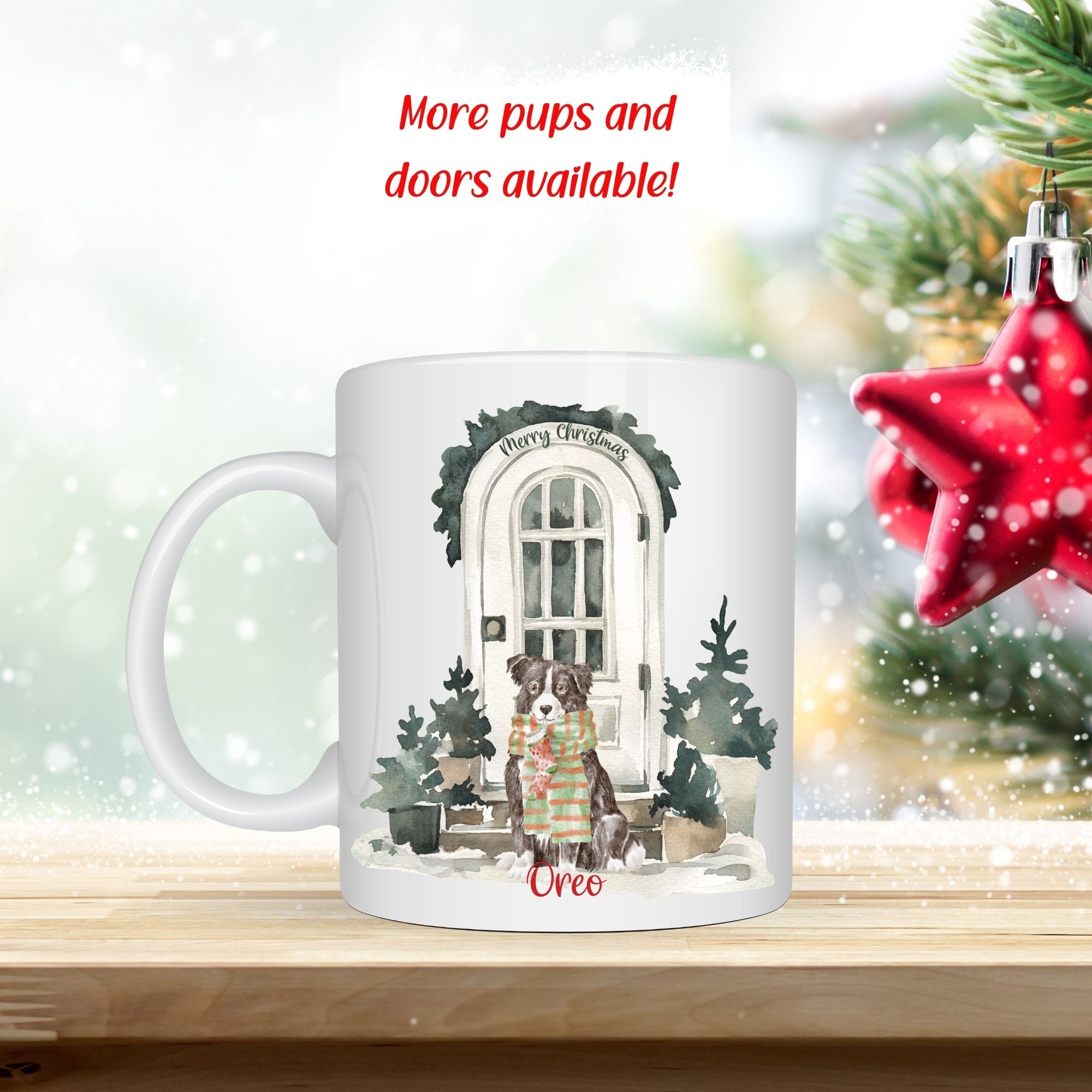 Personalised Dog Name & Door Christmas Mu - Sweetie